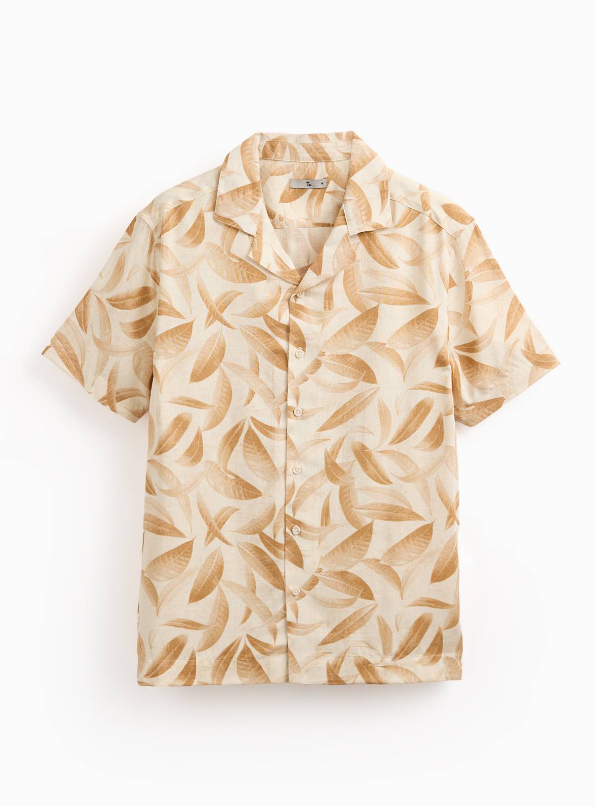 Leaf Print Short Sleeve Shirt XL - Image 3